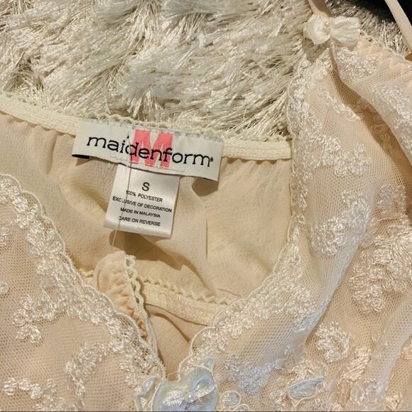 Maidenform NWT Chemise & Panty Set Sz Small Beige - Picture 7 of 7